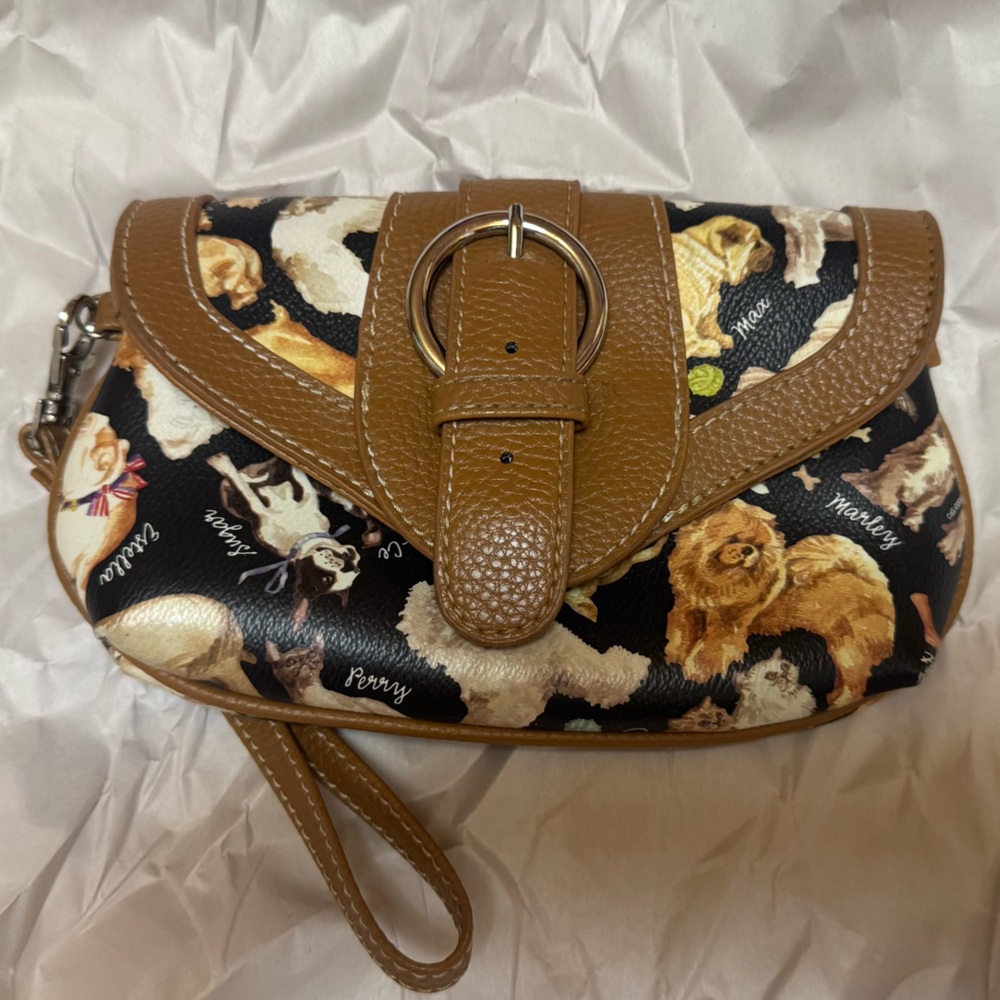 Sidney Love Brown and Black Dog Print Women's Clutch
